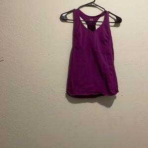 Champion purple tank, no stains built in bra.